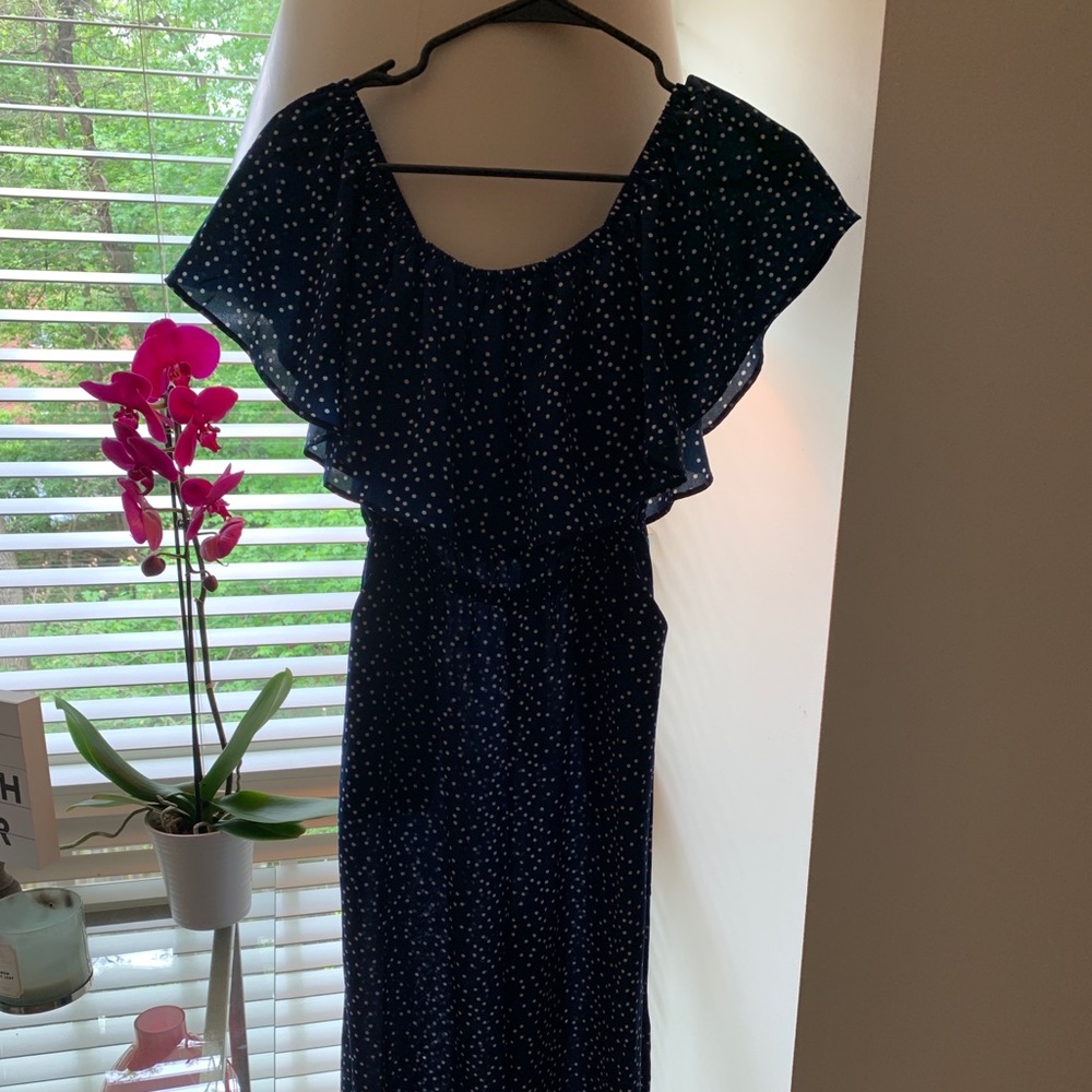 Francesca’s Navy poka dot romper